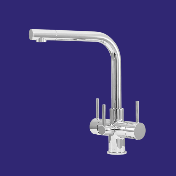 Rubinetto a 3 vie con filtro, design italiano Sorrento 3 leve, cromato