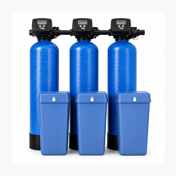 Addolcitore d'acqua commerciale triplex da 700 litri, portata fino a 78.000 litri all'ora (3672)